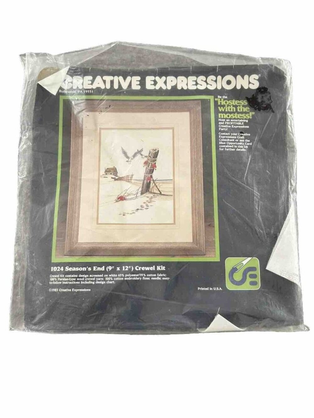 Creative Expressions Crewel Kit Seasons End Beach Seagulls 9x12 NEW Crafting